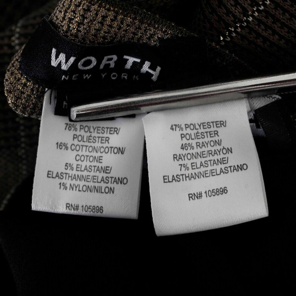 Worth $648 Sz 6 Gold Black Doubleface Laminated Cotton Poly Blazer Dress - Picture 9 of 10